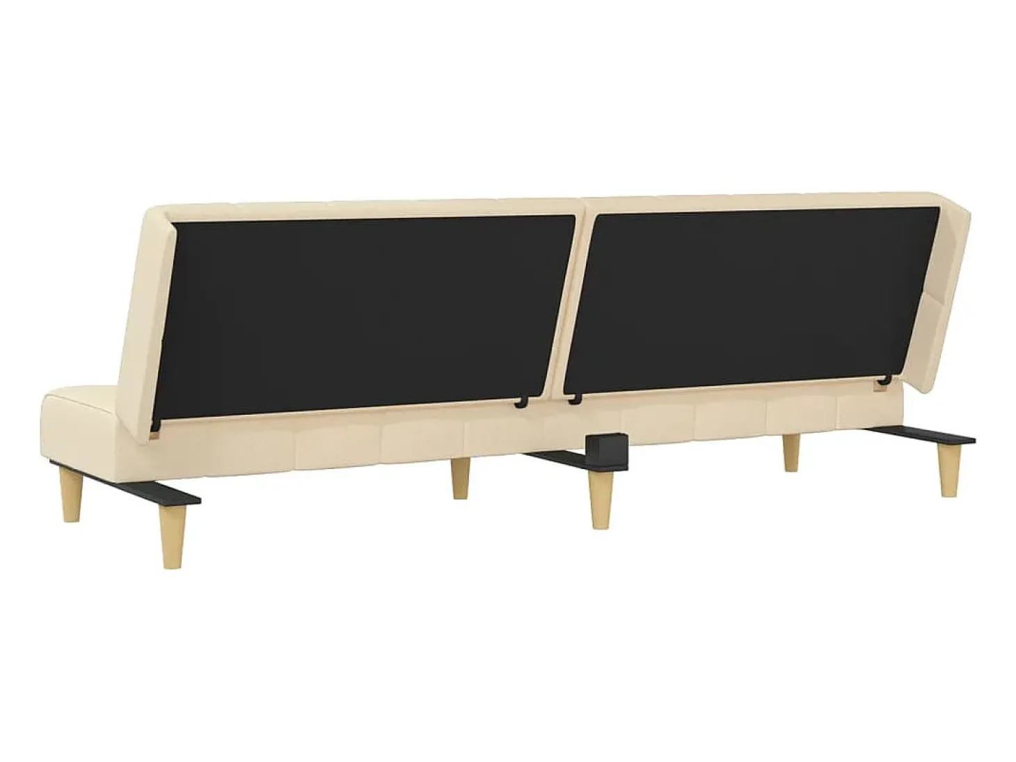 Sofá-cama de 2 lugares tecido cor creme