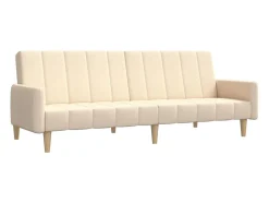 Sofá-cama de 2 lugares tecido cor creme PT422353