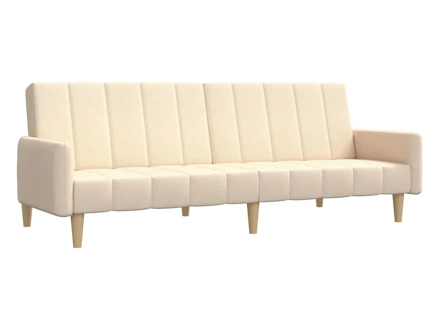 Sofá-cama de 2 lugares tecido cor creme PT422353