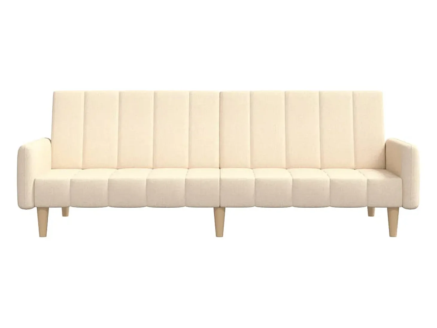 Sofá-cama de 2 lugares tecido cor creme PT422353