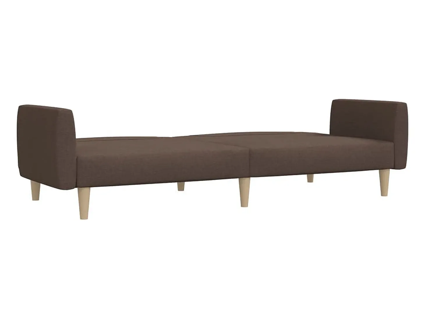 Sofá-cama de 2 lugares tecido cinzento-acastanhado