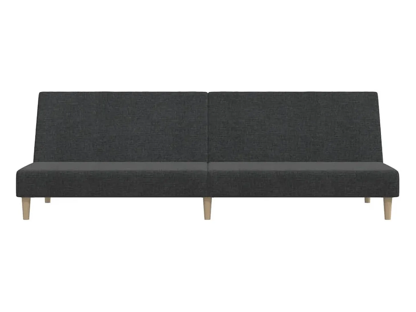 Sofá-cama de 2 lugares tecido cinzento-escuro
