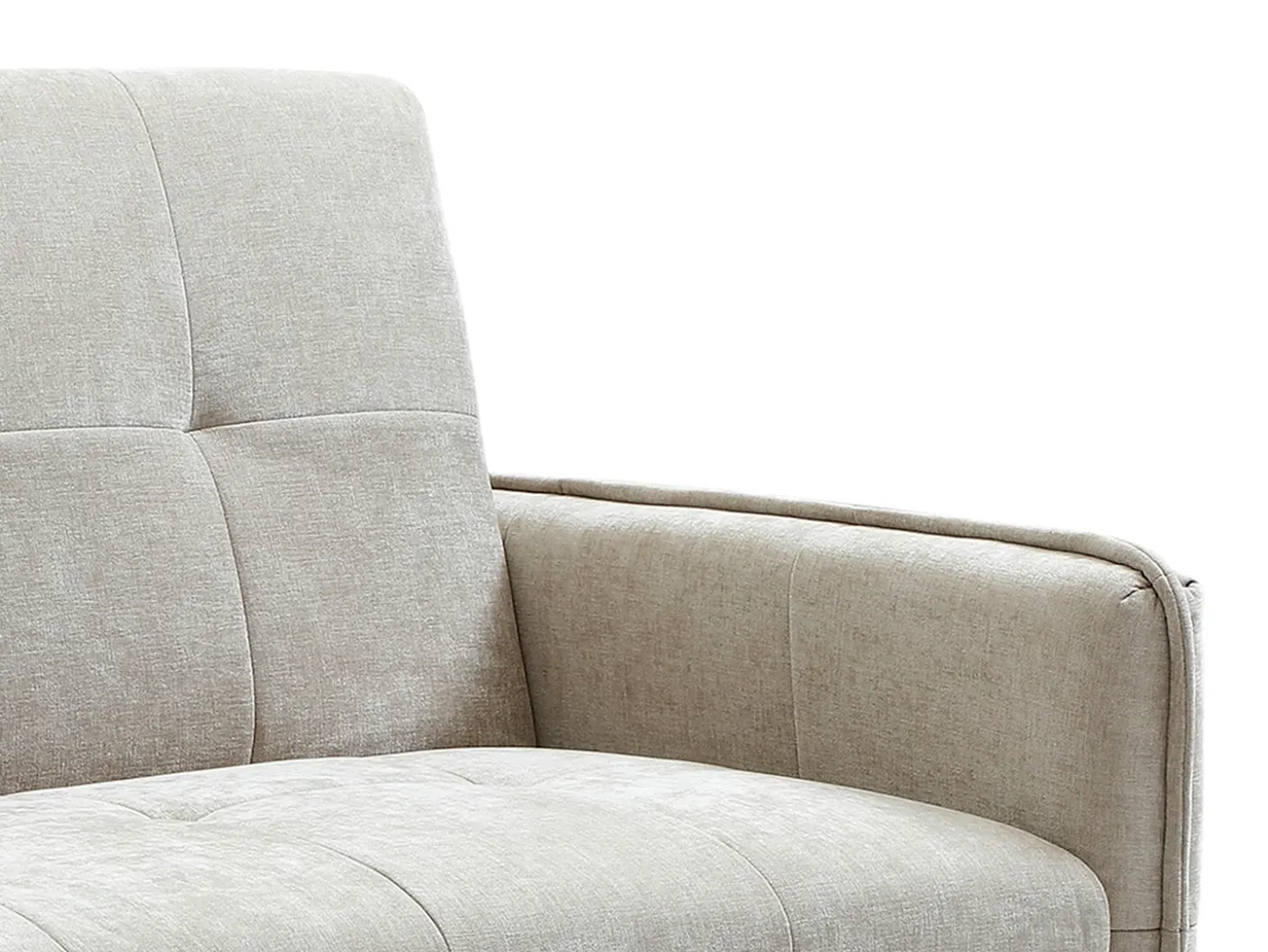 Sofá-cama de 3 lugares tipo clic-clac em tecido bege SONIATA