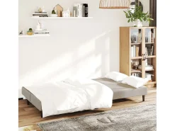 Sofá-cama de 2 lugares veludo cinzento-claro PT857627
