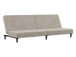 Sofá-cama de 2 lugares veludo cinzento-claro PT857627