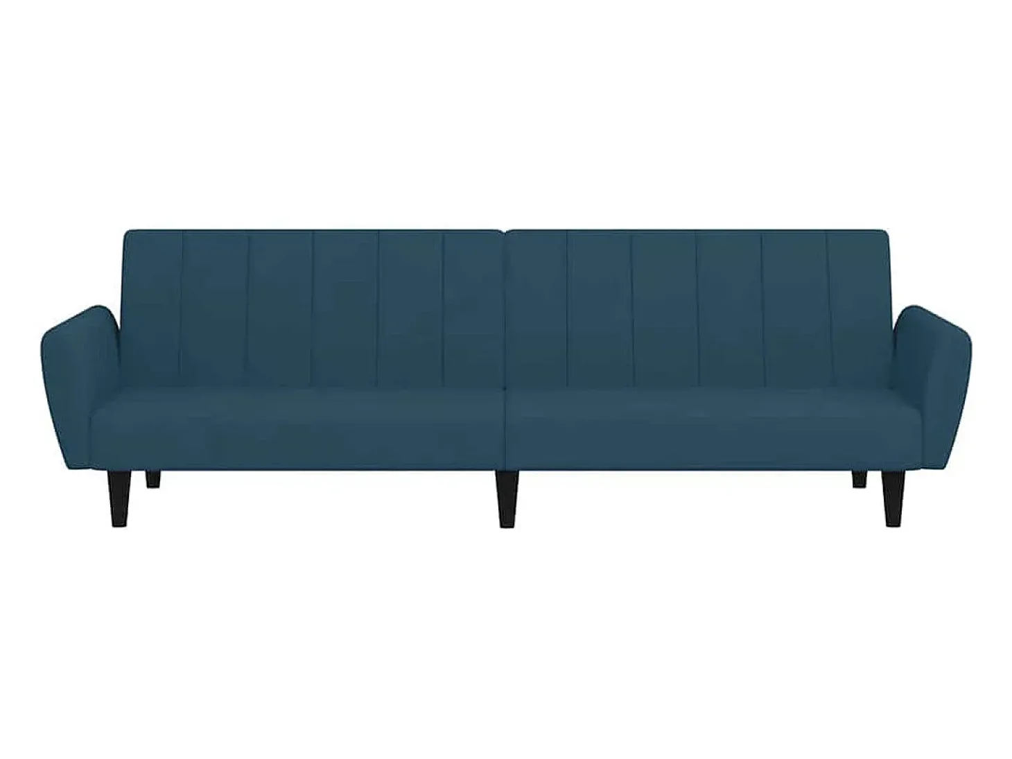 Sofá-cama de 2 lugares veludo azul