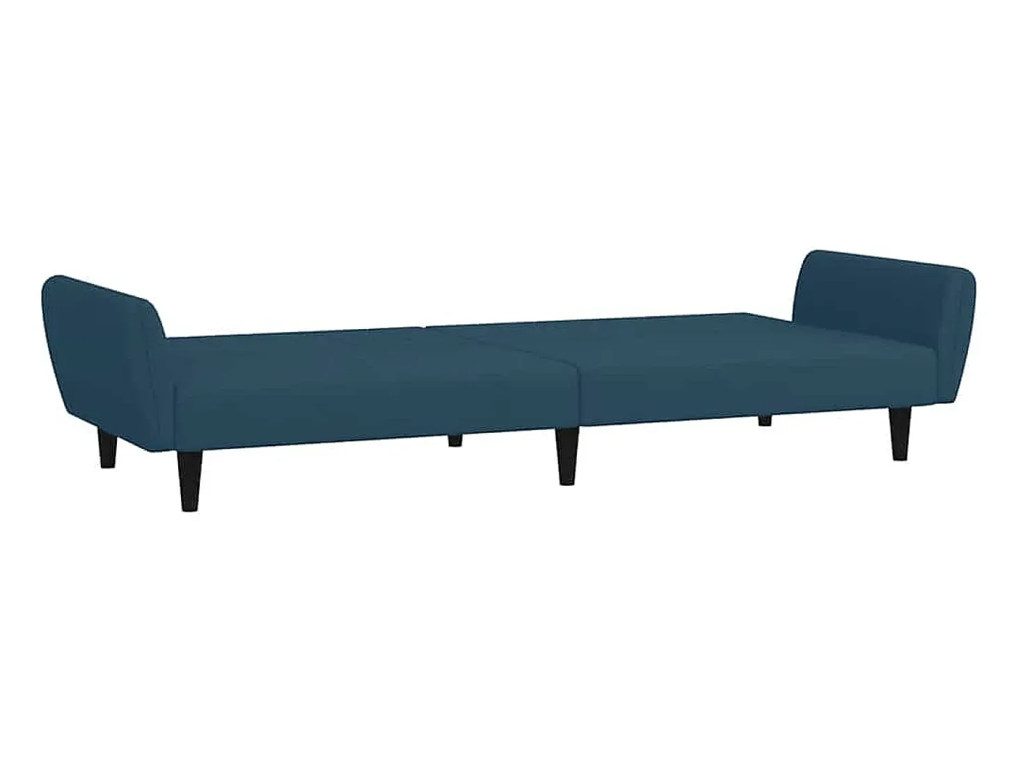 Sofá-cama de 2 lugares veludo azul