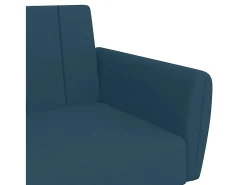 Sofá-cama de 2 lugares veludo azul