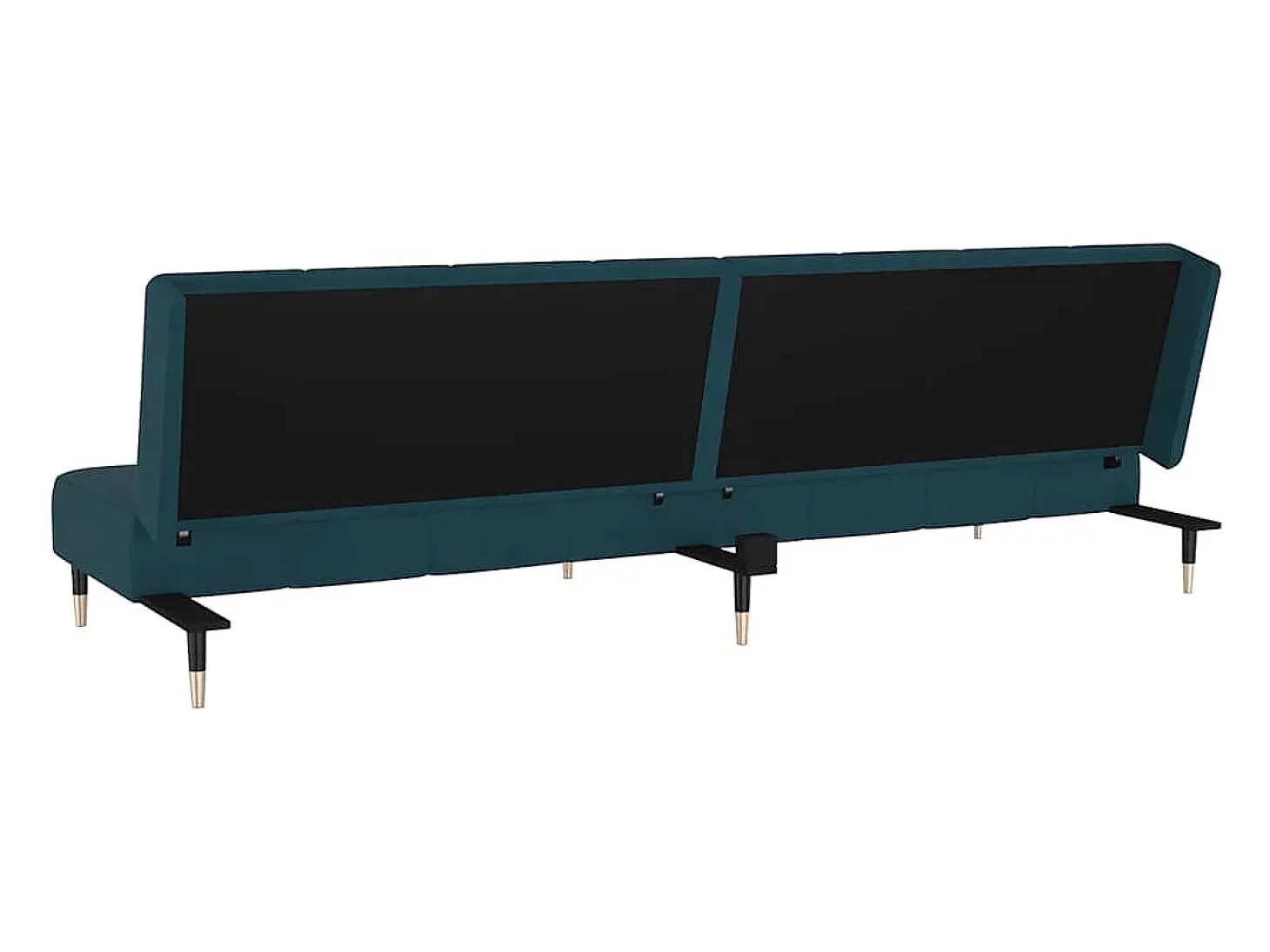 Sofá-cama de 2 lugares veludo azul