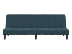 Sofá-cama de 2 lugares veludo azul PT398379