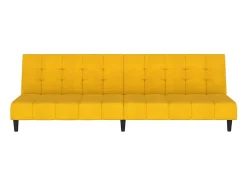 Sofá-cama de 2 lugares veludo amarelo PT621089