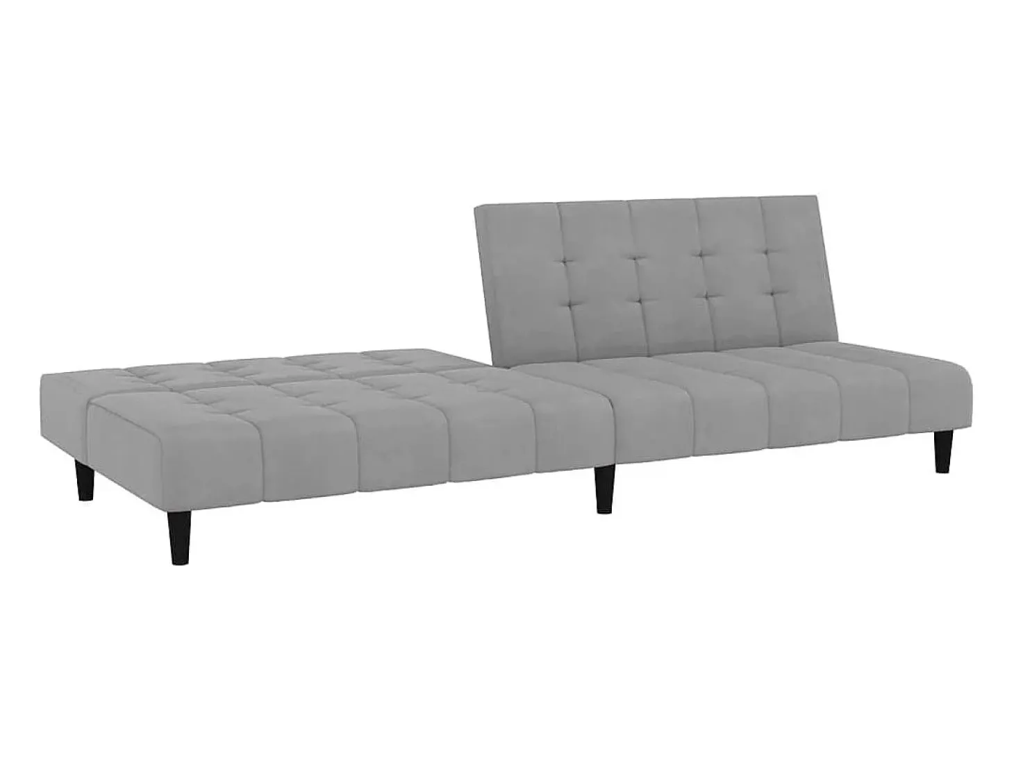 Sofá-cama de 2 lugares veludo cinzento-claro PT167947