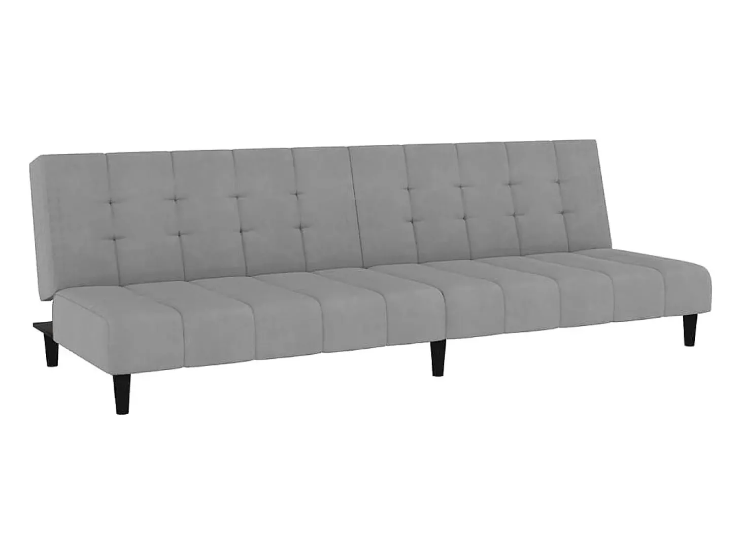 Sofá-cama de 2 lugares veludo cinzento-claro PT167947