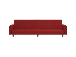 Sofá-cama de 2 lugares veludo vermelho tinto PT329052