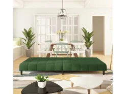Sofá-cama de 2 lugares veludo verde-escuro PT975031