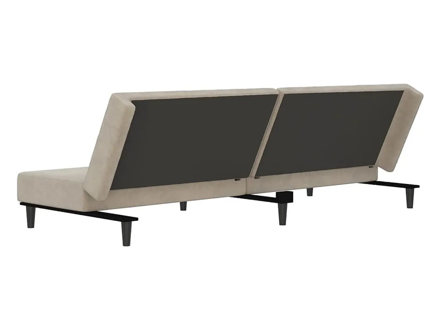 Sofá-cama de 2 lugares veludo cinzento-claro