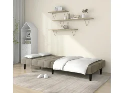 Sofá-cama de 2 lugares veludo cinzento-claro PT547154