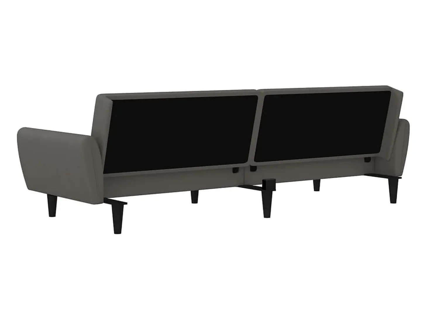 Sofá-cama de 2 lugares veludo cinzento-escuro