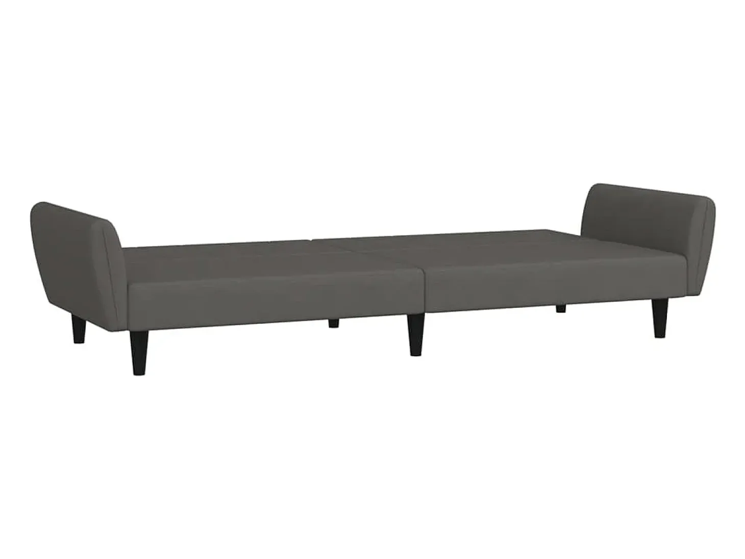 Sofá-cama de 2 lugares veludo cinzento-escuro