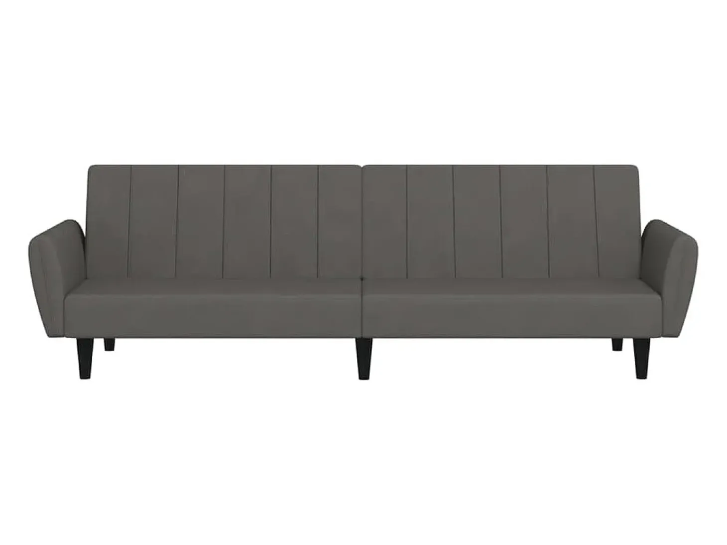 Sofá-cama de 2 lugares veludo cinzento-escuro