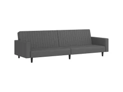Sofá-cama de 2 lugares veludo cinzento-escuro