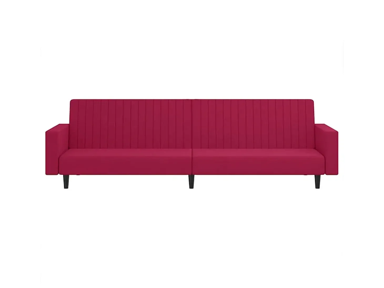Sofá-cama de 2 lugares veludo vermelho tinto