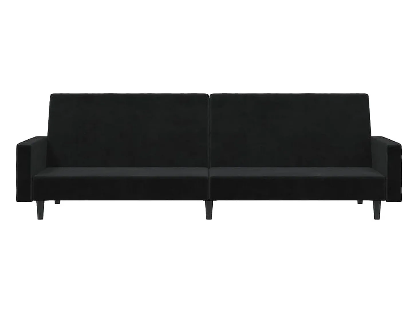 Sofá-cama de 2 lugares veludo preto