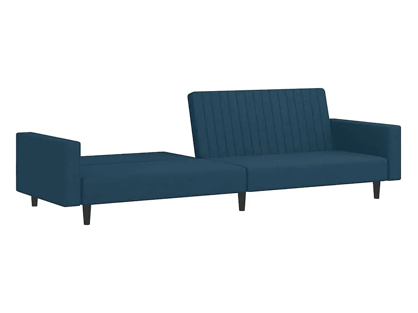 Sofá-cama de 2 lugares veludo azul