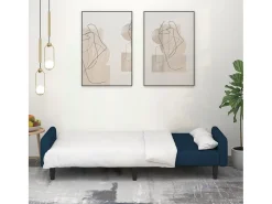 Sofá-cama de 2 lugares veludo azul PT607373