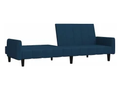 Sofá-cama de 2 lugares veludo azul PT607373