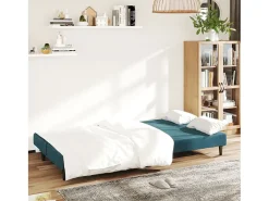 Sofá-cama de 2 lugares veludo azul PT339160