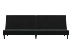 Sofá-cama de 2 lugares veludo preto