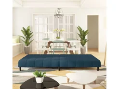 Sofá-cama de 2 lugares veludo azul PT902415