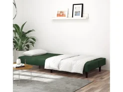 Sofá-cama de 2 lugares veludo verde-escuro PT605605