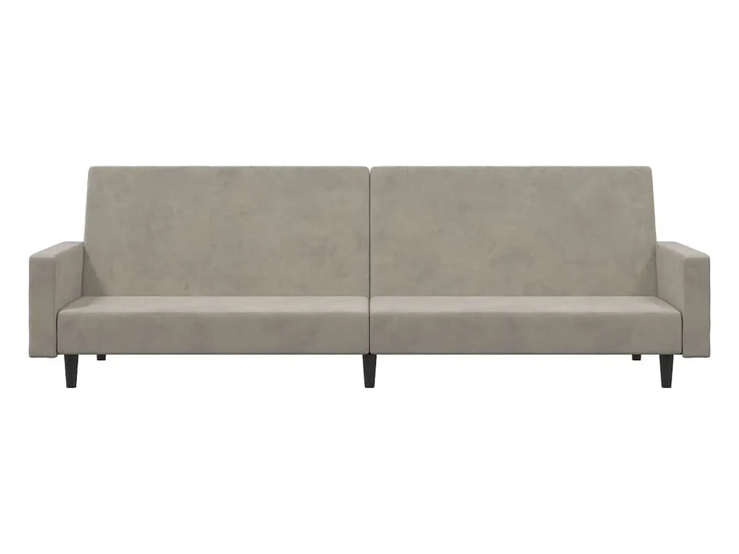 Sofá-cama de 2 lugares veludo cinzento-claro PT937995