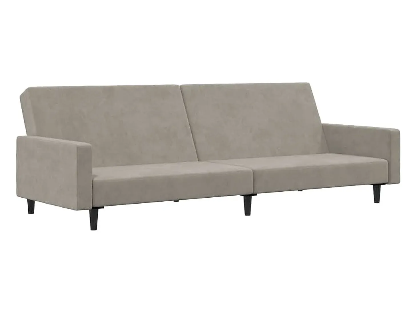 Sofá-cama de 2 lugares veludo cinzento-claro PT937995