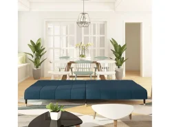 Sofá-cama de 2 lugares veludo azul PT506463