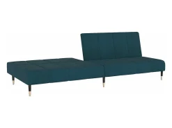 Sofá-cama de 2 lugares veludo azul PT506463