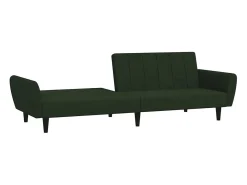 Sofá-cama de 2 lugares veludo verde-escuro PT723412