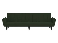 Sofá-cama de 2 lugares veludo verde-escuro PT723412