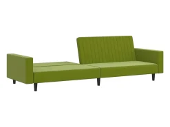 Sofá-cama de 2 lugares veludo verde-claro PT477843