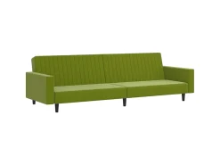 Sofá-cama de 2 lugares veludo verde-claro PT477843