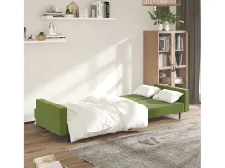 Sofá-cama de 2 lugares veludo verde-claro PT477843