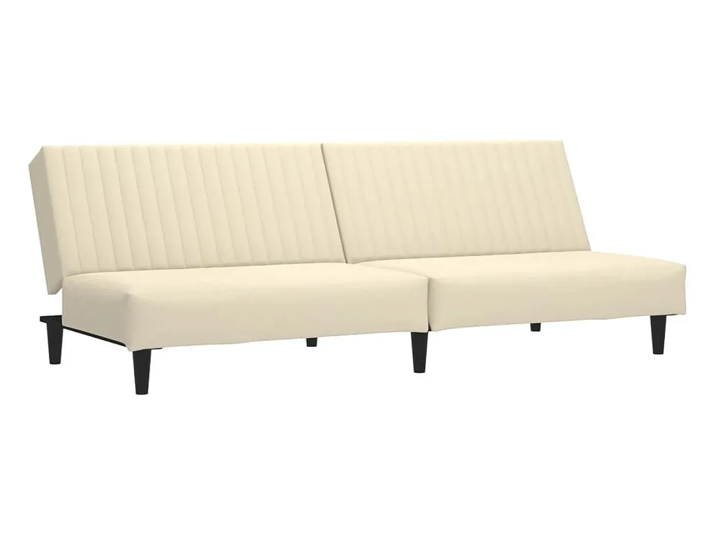 Sofá-cama de 2 lugares veludo cor creme