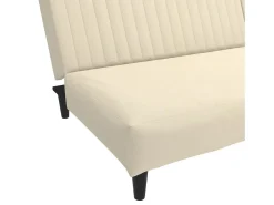 Sofá-cama de 2 lugares veludo cor creme