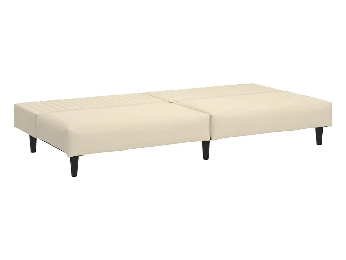 Sofá-cama de 2 lugares veludo cor creme