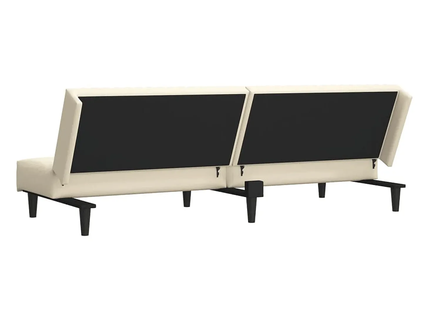 Sofá-cama de 2 lugares veludo cor creme