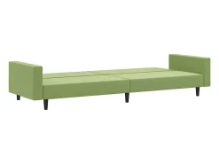 Sofá-cama de 2 lugares veludo verde-claro