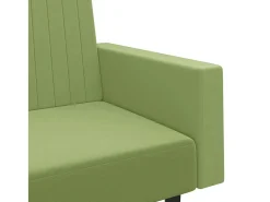 Sofá-cama de 2 lugares veludo verde-claro
