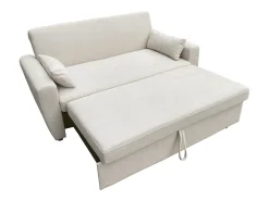 Sofá-cama de bombazina bege de 2 lugares MATT